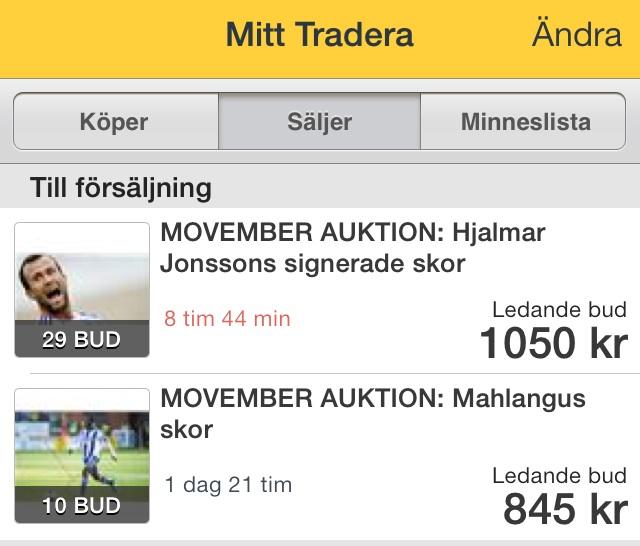 JALV82BAGE's tweet photo. Passa på nu! Bara 2 TraderaAuktioner kvar på årets #movemer ! Stöd prostata-och testikelcancer forskningen :) http://t.co/1Ao1QivtgW