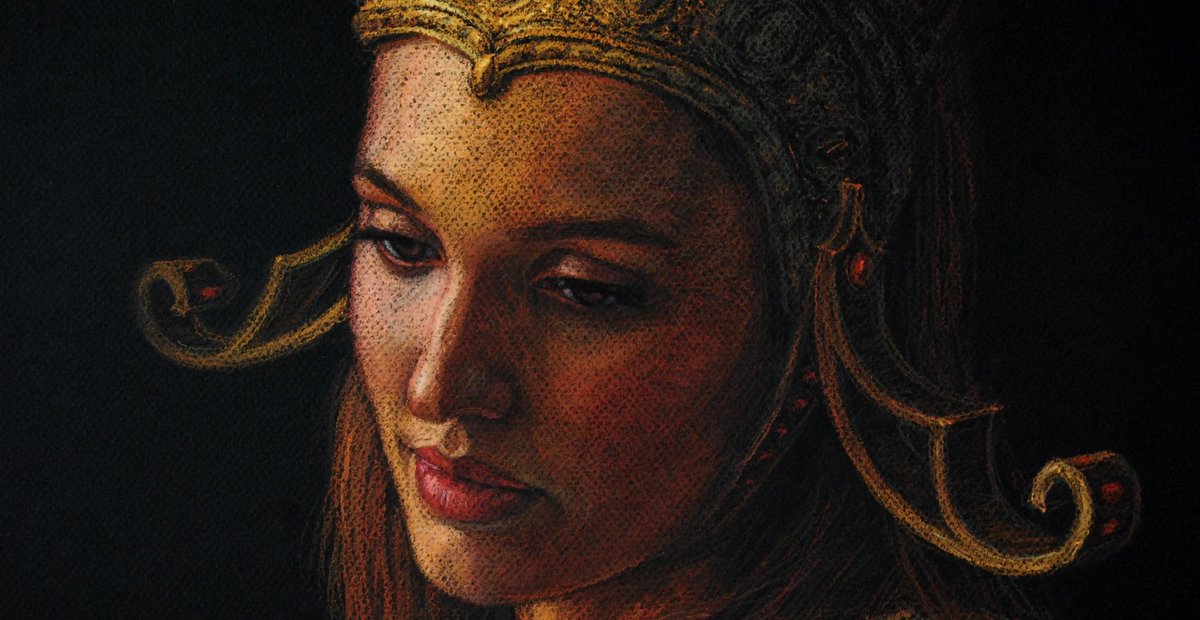 "E. VARIATION I" (detalle). Pastel/papel, 2013.
Ángel de Cáceres García.