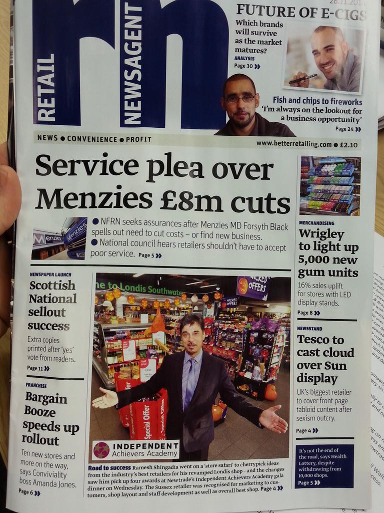 springboardCEO's tweet photo. Hot off the press. Today's @RetailNewsagent features all the winners from last night's @IAAcademy gala dinner #IAA14 http://t.co/m40b4oIfod