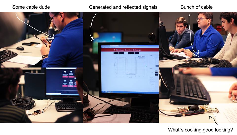 RedPitayaCom's tweet image. Students Lab work with Red Pitaya as #Reflectometer, //measuring lenght of the BNC cable.