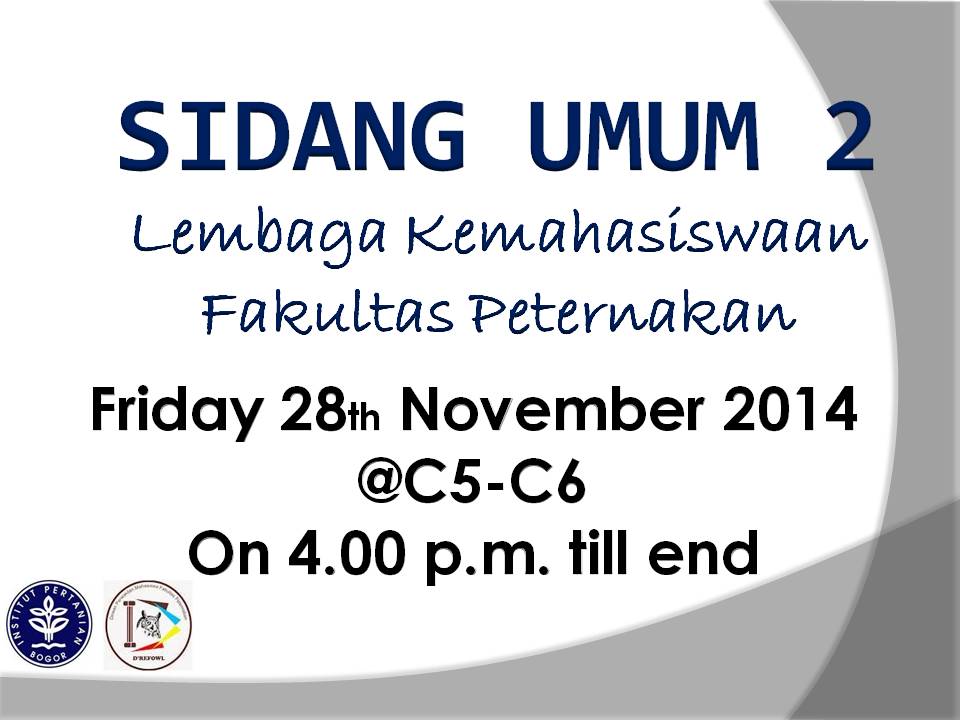 Guys, besok akan ada sidang umum 2 di C5-C6 jam 16.00 wib-selesai. Datang yaa :) cc: <a href="/INTP_49/">CENTAURUS</a> <a href="/IPTP50/">D E V O N I C A</a> <a href="/INTP50/">INTP IPB 50</a>