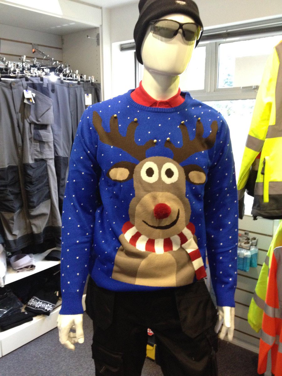 MerlinWorkwear's tweet photo. Sydney our mannequin is ready for #XmasJumperDay, to purchase yours pop in or visit our website #feelingfestive http://t.co/MEfhlnJFvb