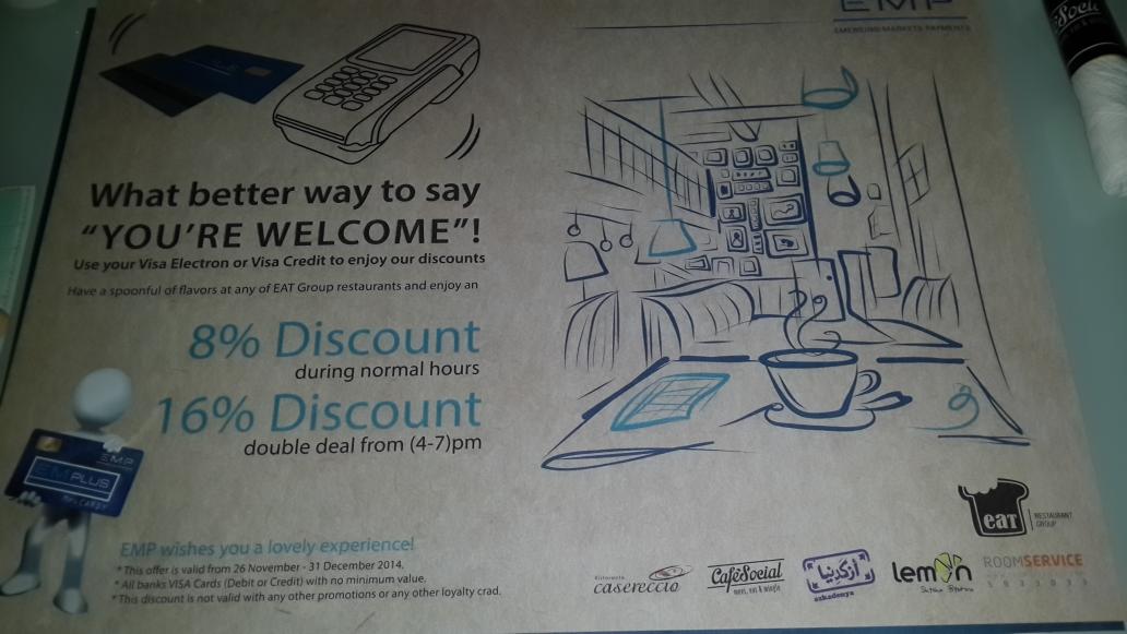 JeeKahale's tweet photo. What's happening @Eatjo & #EMPLUS #discount? That's a place where u should be @cafesocialjo @WaadElias #Amman http://t.co/v32adrXDxH