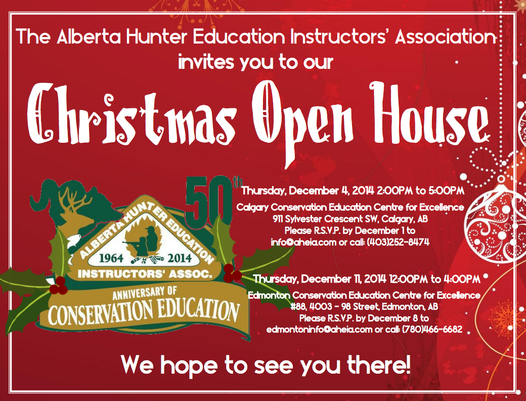 iHuntAlberta's tweet photo. In the Calgary or Edmonton area? Join @AHEIAofficial December 4th or 11th! #HuntingAlberta #YEG #YYC http://t.co/pvdzyvjuNp