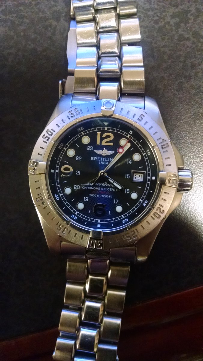 JoinWatchees's tweet photo. Breitling Superocean Divers Watch bought in Switzerland that a user wears daily! http://t.co/duf0QRmF76 http://t.co/WXi1kllr9n
