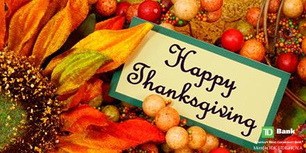 Td Bank Thanks Giving Holiday Hours