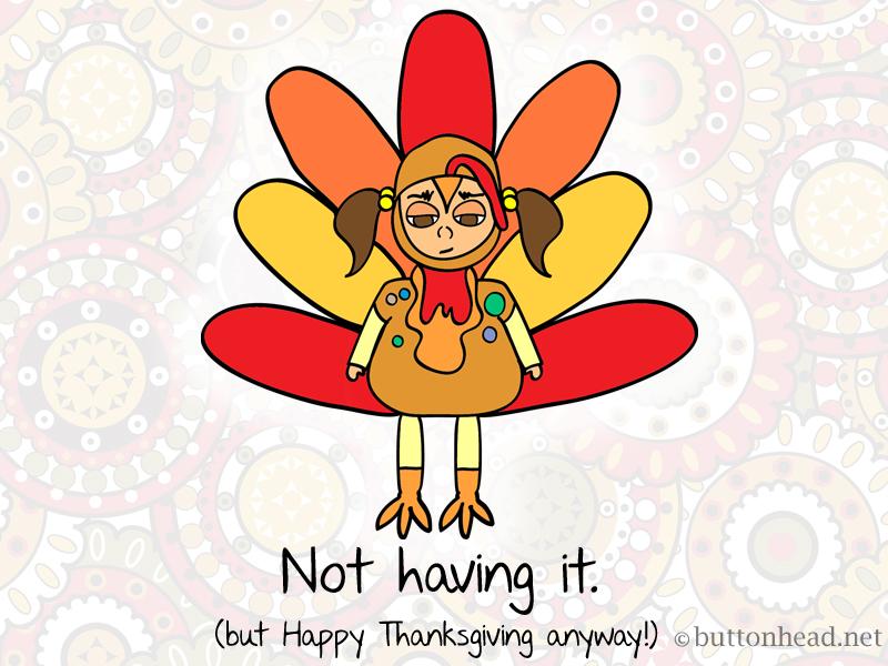 LButtonhead's tweet photo. Ugh. This is turkey costume is embarrassing, MOM! #funny #Thanksgiving #humor #comic #turkey #costume #gobblegobble http://t.co/lVhM0UehXd