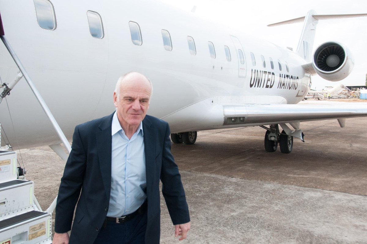 UNMEER's tweet photo. Early today, @davidnabarro and @NordstrmAnders arrived in #Guinea and met with @UN country team for #EbolaResponse http://t.co/X4j9AqUYV8