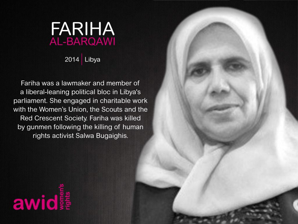 ShababLibya's tweet photo. Salwa Bugaighis &amp; Fariha Al-Berkawi-fallen human rights defenders&amp; prominent figures in #Libya-n civil society @awid http://t.co/ijZGiSIqp0