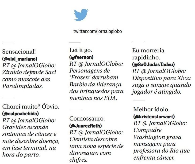 allicedimello's tweet photo. #VcGlobal RT @JornalOGlobo @Sa0JudasTadeu ...os comentários de vocês também foram destaque no #JornalOGlobo.Já viram? http://t.co/pRTBD2fuWE