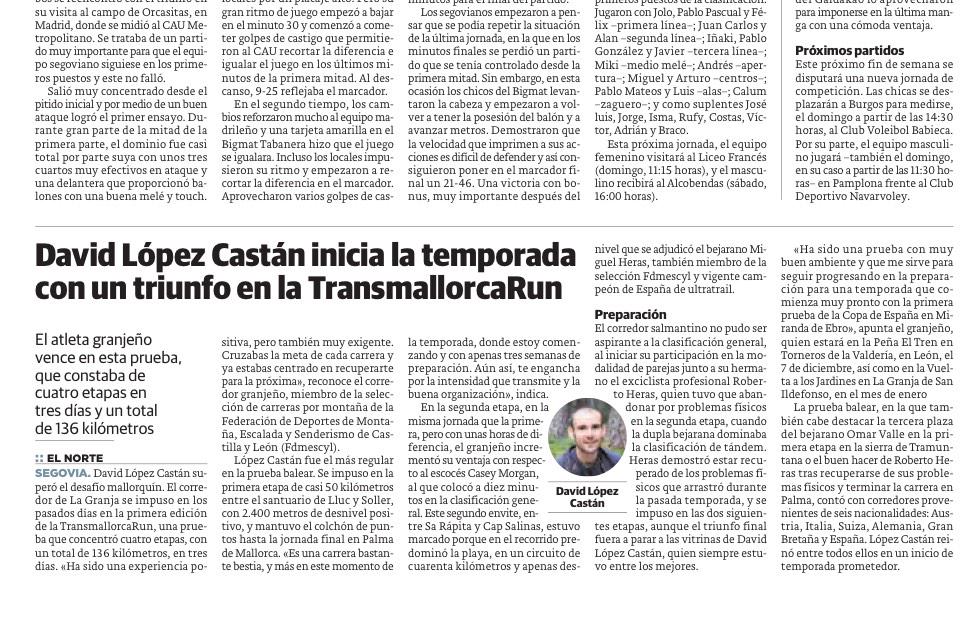 ingravidosRadio's tweet photo. López Castán (@DAVIDLOPEZCASTA) inicia la temporada con triunfo en #TransmallorcaRun #trailrunning vía @nortecastilla http://t.co/aQehyjBmHq