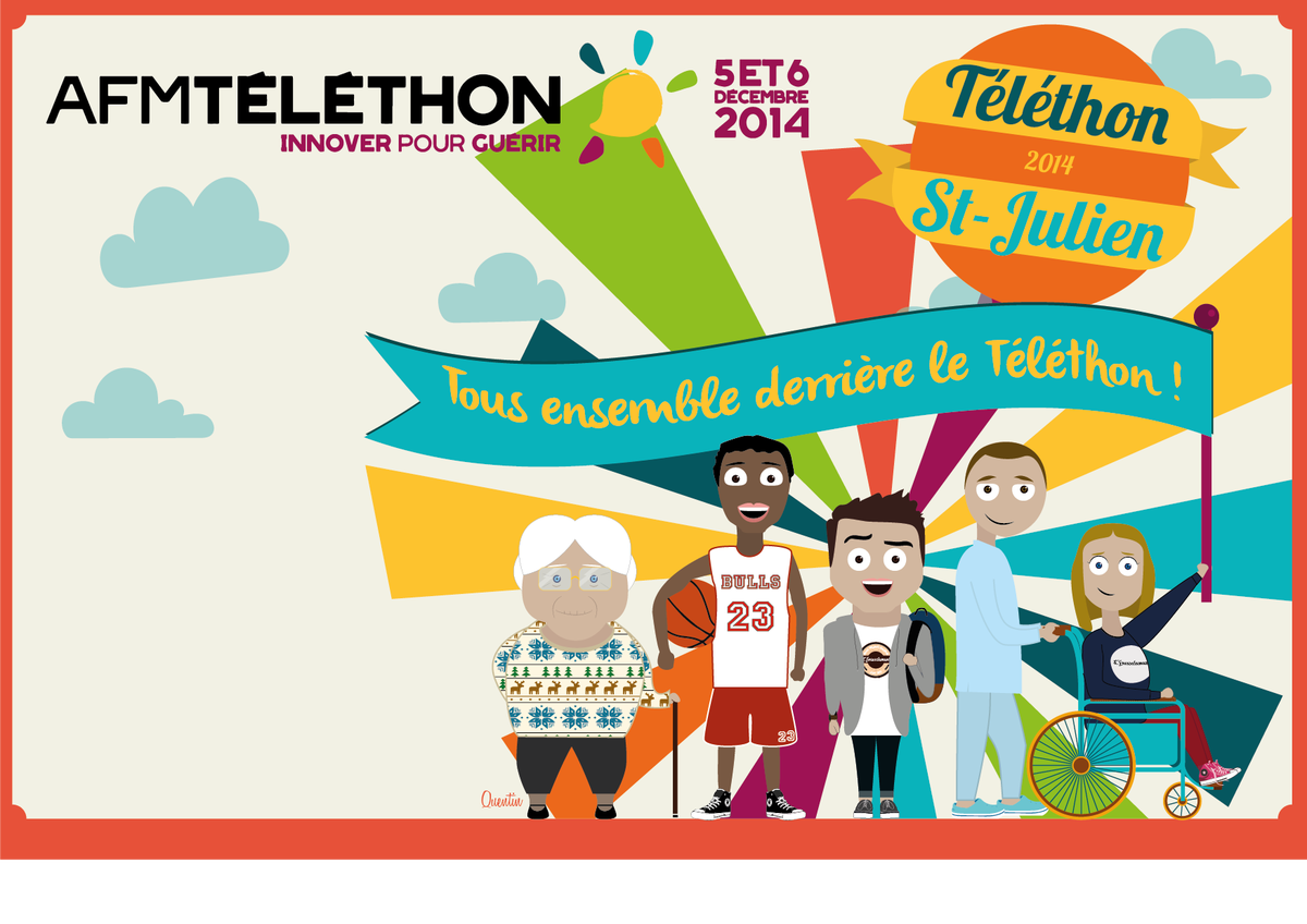 QuentinLgna's tweet photo. Affiche que j'ai réalisé pour le Téléthon de St-Julien, qui aura lieu le 5 et 6 Décembre 2014! #telethon2014 #afm2014 http://t.co/fgquHWHfoe