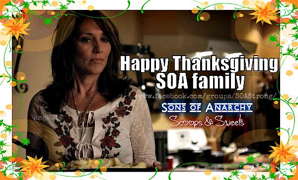 SOAScoopsSweets's tweet photo. Happy Thanksgiving from @LadyDie &amp; the Scoops Staff. #SOAFamily #SOAFX http://t.co/nKEbmFB0VD