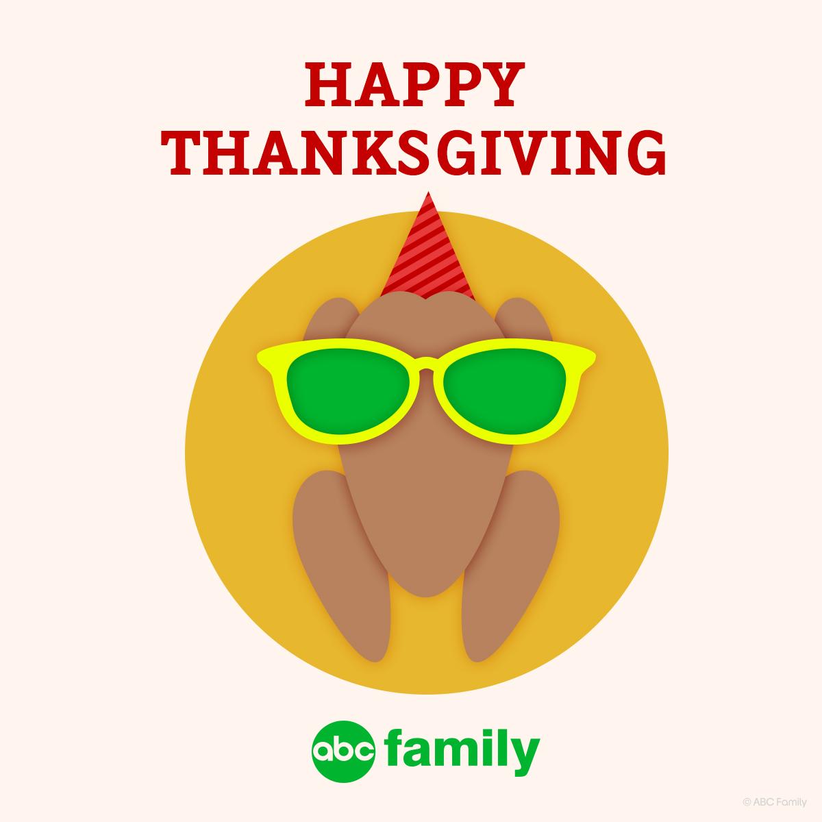 FreeformTV's tweet image. Happy #Thanksgiving from everyone at #ABCFamily! #GobbleGobble
