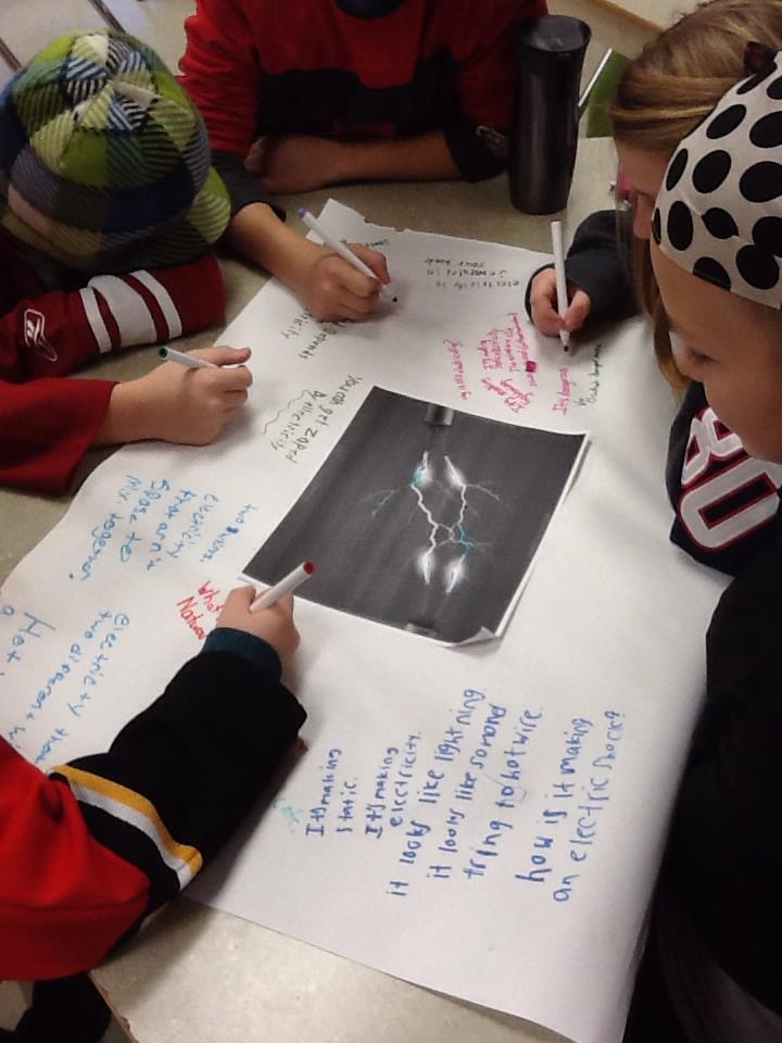 What is electricity? Students generating thoughts and ideas. #chalktalk #psd70gcms