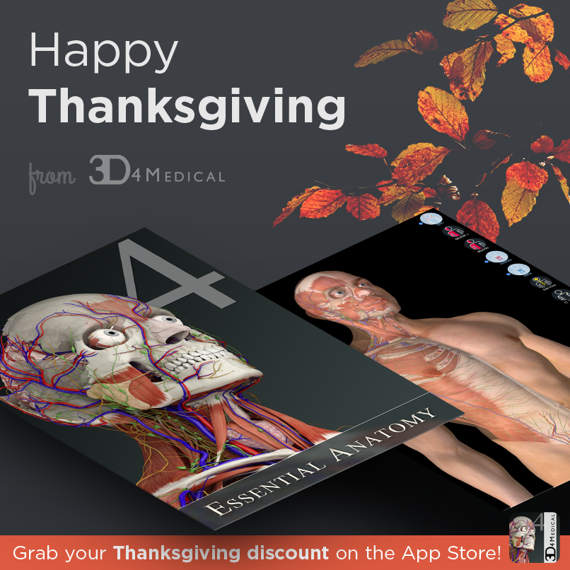 CompleteAnatomy's tweet photo. Happy Thanksgiving. Head on over to the App Store to grab your Thanksgiving discount! http://t.co/FzPovJARXC http://t.co/Prme8QtsLh