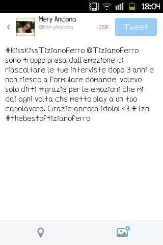 MeryAncona's tweet photo. #KissKissTizianoFerro @TizianoFerro http://t.co/H1TURVr4CE