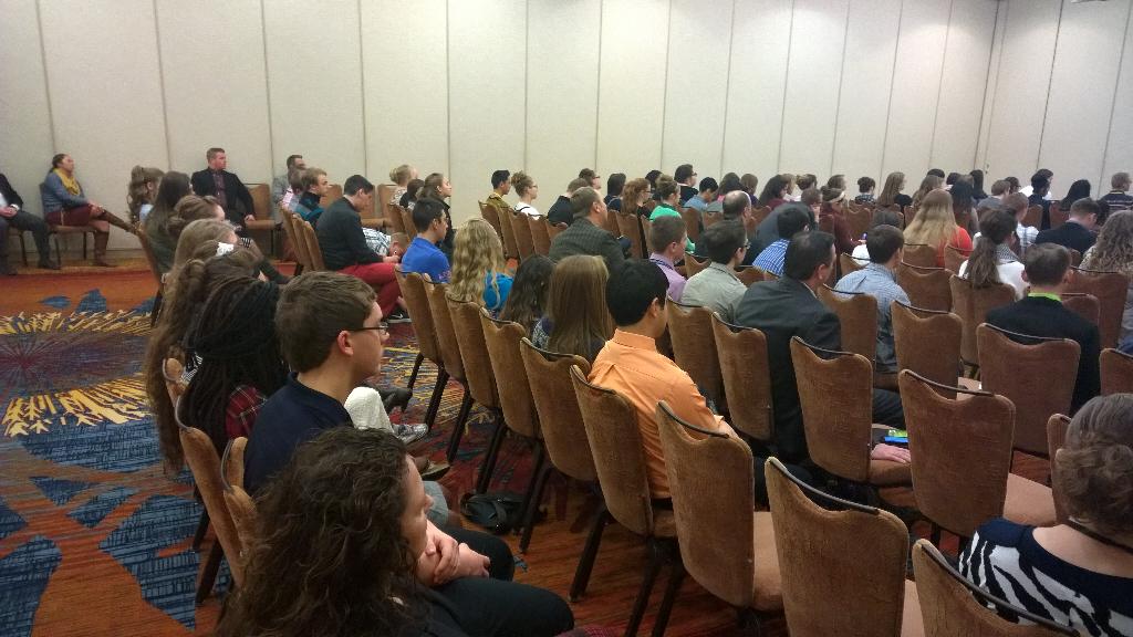 P7clubs's tweet photo. INCREDIBLE! “@RevCWilliams Phenomenal P7 session at #NYC14. Full house of current &amp; future #p7missionaries.@cvicars20 http://t.co/fsjKmkt1wU