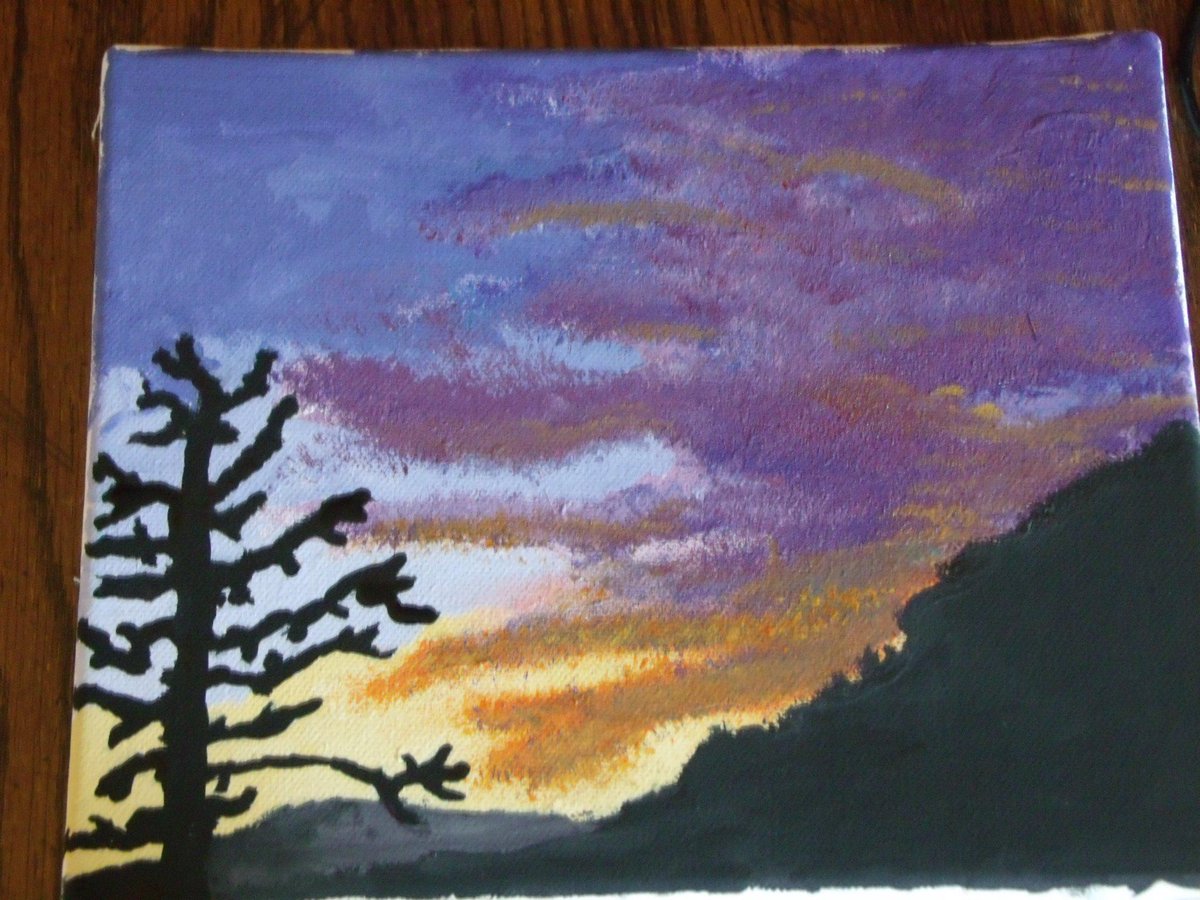 BrushEffect_art's tweet photo. small acrylic painting #painting #acrylic #forsale #sunset #Yellowstone http://t.co/wfscAVIZ5v