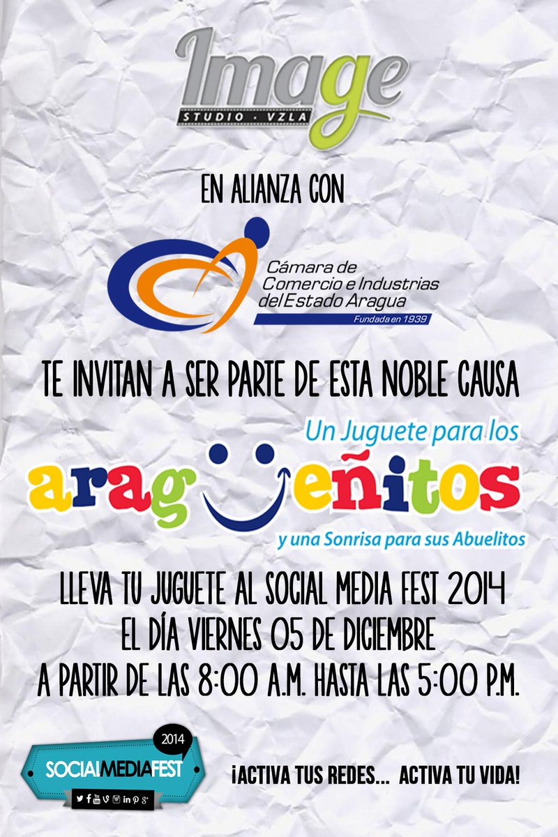 SMFest2014's tweet photo. También estaremos recibiendo juguetes para los aragueñitos, este #05Dic, lleva tu aporte a @DirexUBA  ¡Te esperamos! http://t.co/fhzUTIhlzu