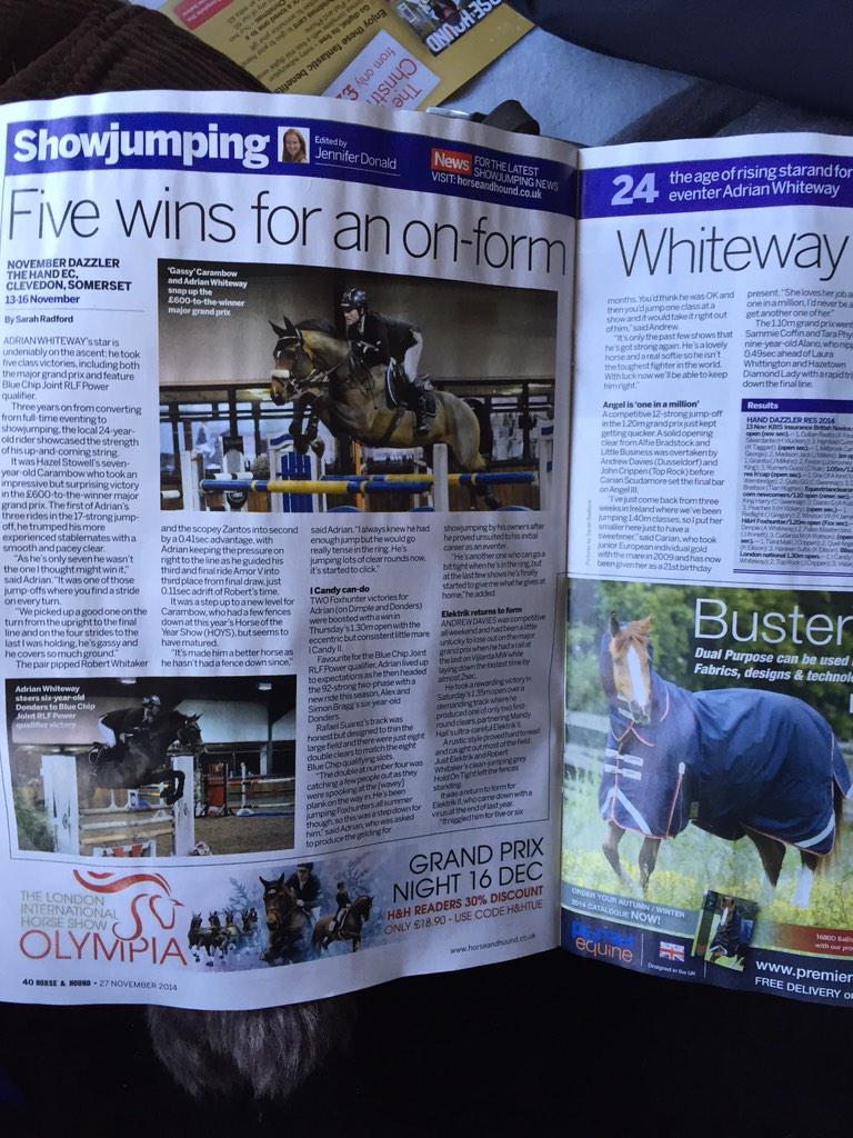 Thanks <a href="/horseandhound/">Horse & Hound</a> for the pictures and write up in today's Magazine!! #lovemyhorses