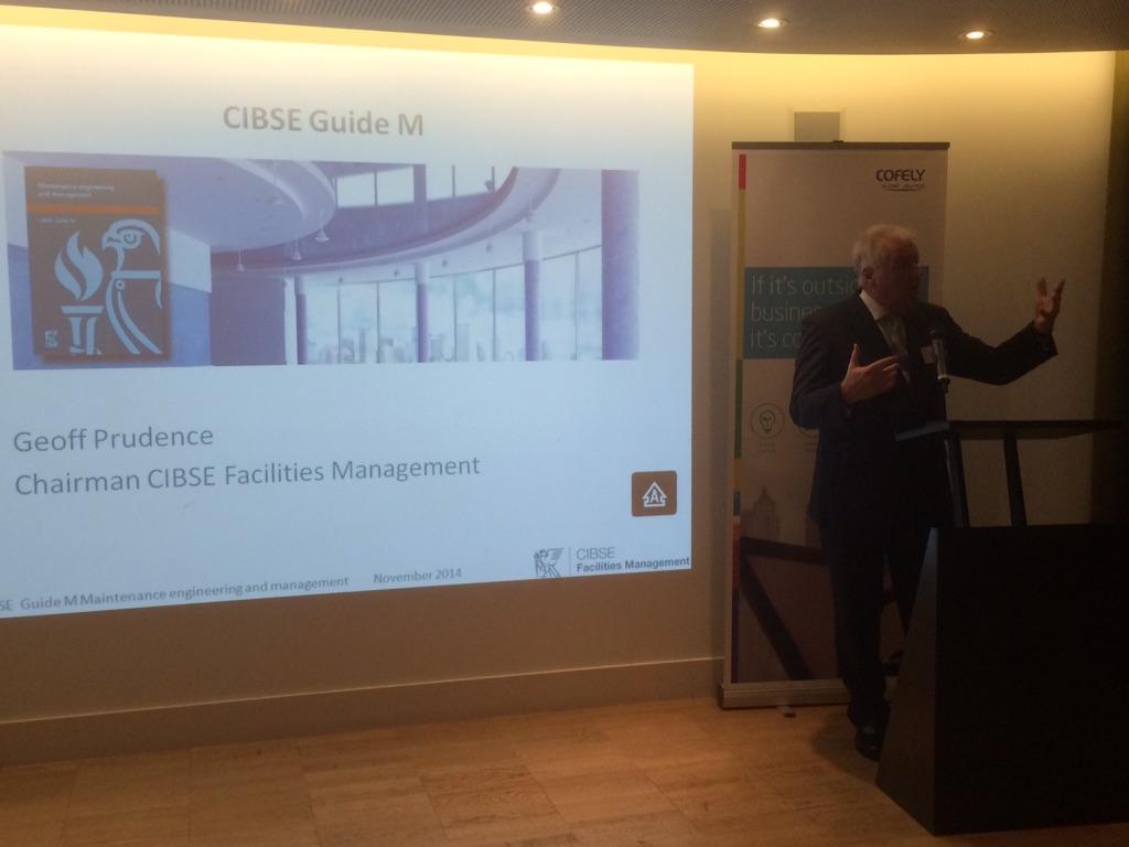 RichardISykes's tweet photo. RT @CIBSEFM: An animated @CIBSEFM Chair Geoff Prudence wrapping up the presentations & talking #GuideM @TheBFGrp http://t.co/CN33xaVm8Z