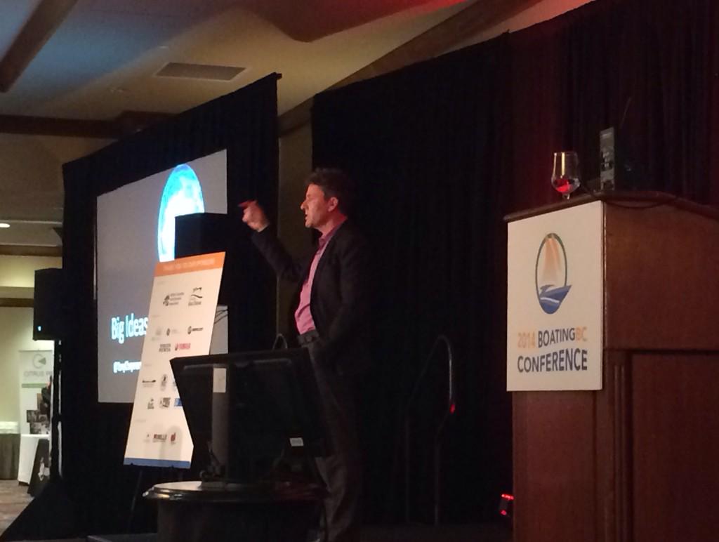 BoatingBC's tweet photo. . @TonyChapman inspiring attendees on moving their businesses from being a provider to an enabler #boatingbc2014 http://t.co/evcWpF2PuM