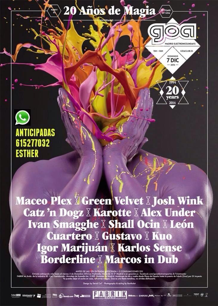 rrppcaceres's tweet photo. No te pierdas el 20º aniversario de 🎉GOA🎉 el 7 de Diciembre!! ANTICIPADAS Y RESERVADOS📱615277032 ~ 30€+2 COPAS!! http://t.co/4iF1aIaRQk