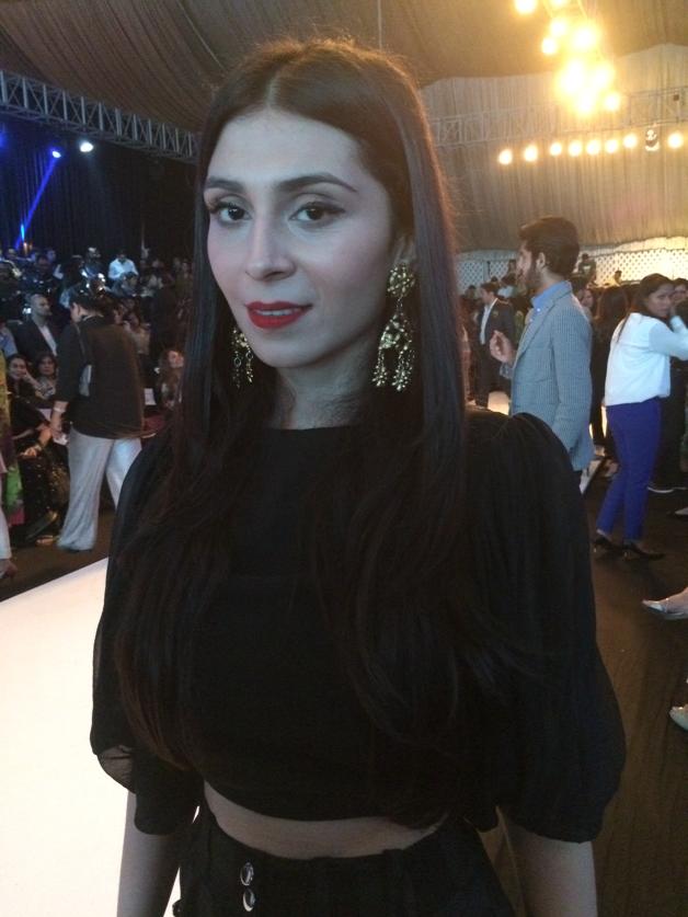 aamnaisani's tweet photo. Gorgeous Feeha Jamshed wearing her mother's vintage Christian Dior strings, which were beautiful. #FPWAW2014 http://t.co/3NWaZD26Iv