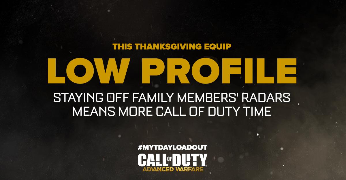 CallofDuty's tweet image. #Thanksgiving Fact: All moms have Exo Ping equipped automatically. Good luck out there. #MyTDayLoadout