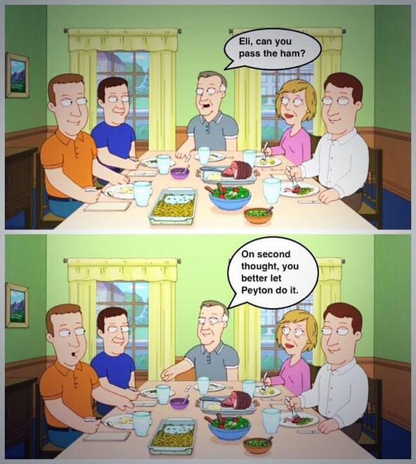 JonnyFootbalI's tweet photo. Thanksgiving at the Mannings http://t.co/OGKvNiqKkj