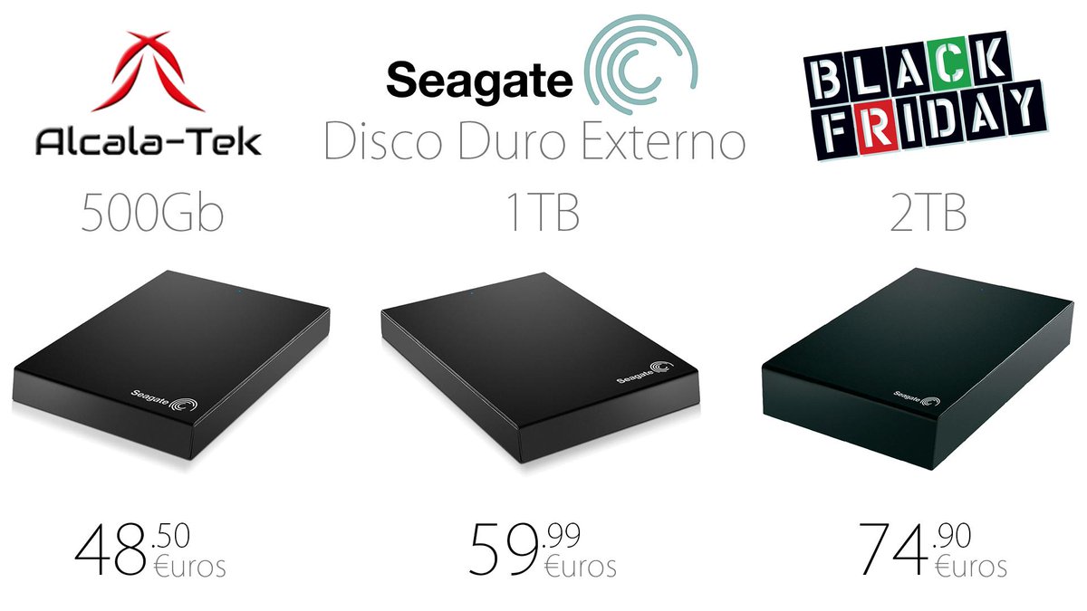 alcalatek's tweet photo. #BlackFriday. Tercer round: Discos Duros Externos de @Seagate http://t.co/SnCZ1X1l0a