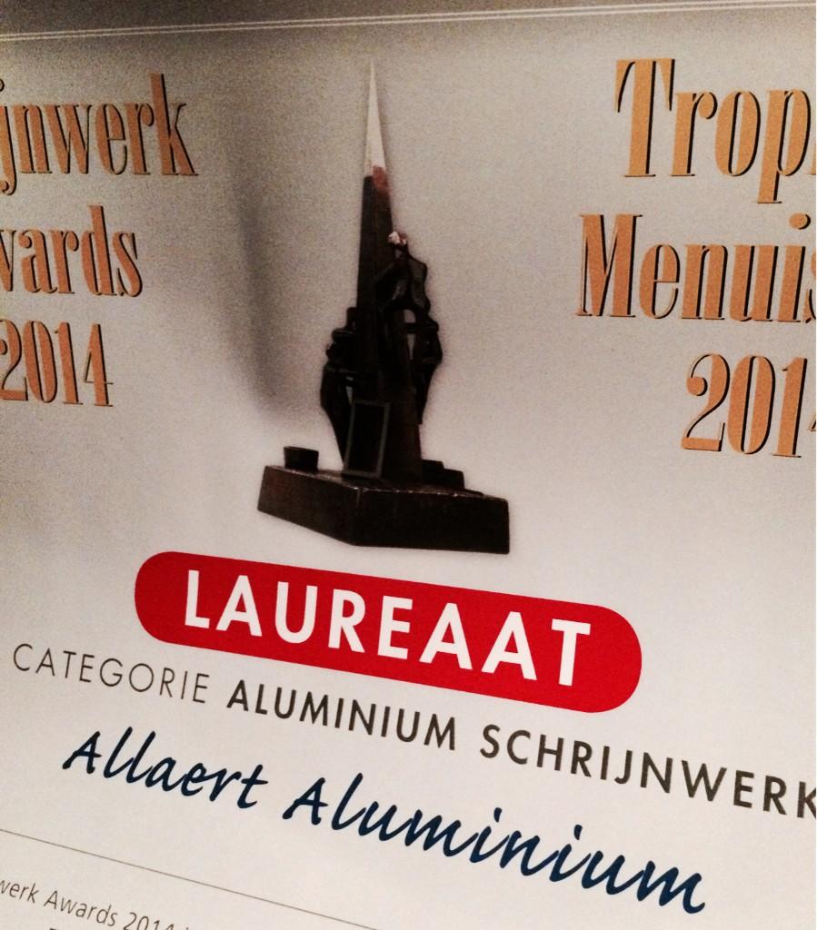 AllaertAlu's tweet photo. We're awarded #bronze in the category for #aluminium #joinery just great! Thanks to all for voting for @AllaertAlu ! http://t.co/XpxaTJHacc