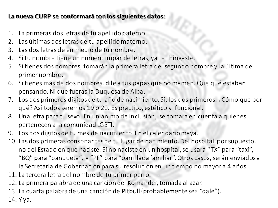 Emmanuel_Lazos's tweet photo. La nueva CURP se conformará con: http://t.co/vt8ybJMC4K