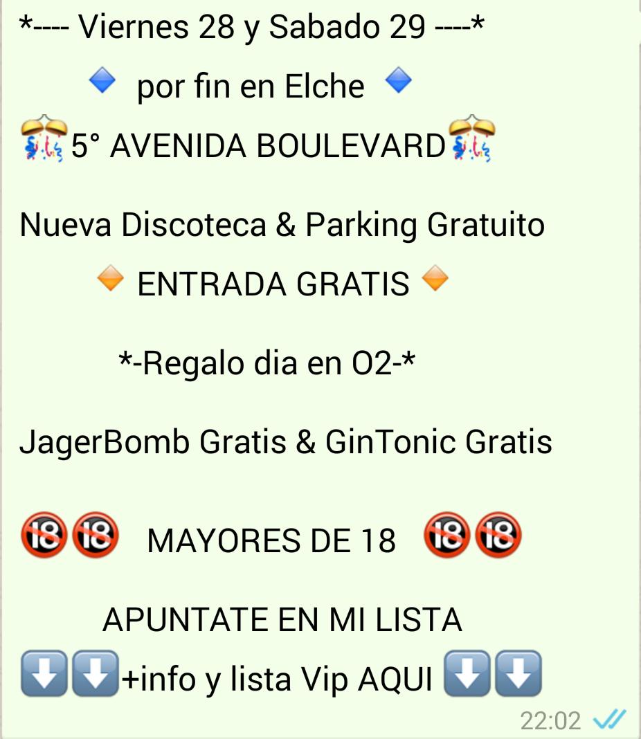 DaniEscudero22's tweet photo. Algo Nuevo en Elche! 
5° Avenida Boulevar
Mayores de 18 años
 ENTRADA GRATIS
    Parking Gratis
     Dia O2 Gratis http://t.co/y4bz03g1a3