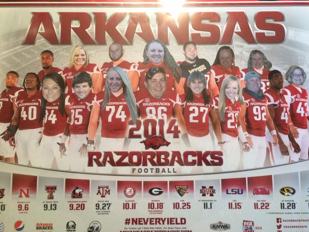 Molly__Rae's tweet photo. I apologize for defacing this poster..but I had to find a way to irritate my Mizzou loving family. @BretBielema ❤️🐗🏈 http://t.co/iDWWHl5ifk