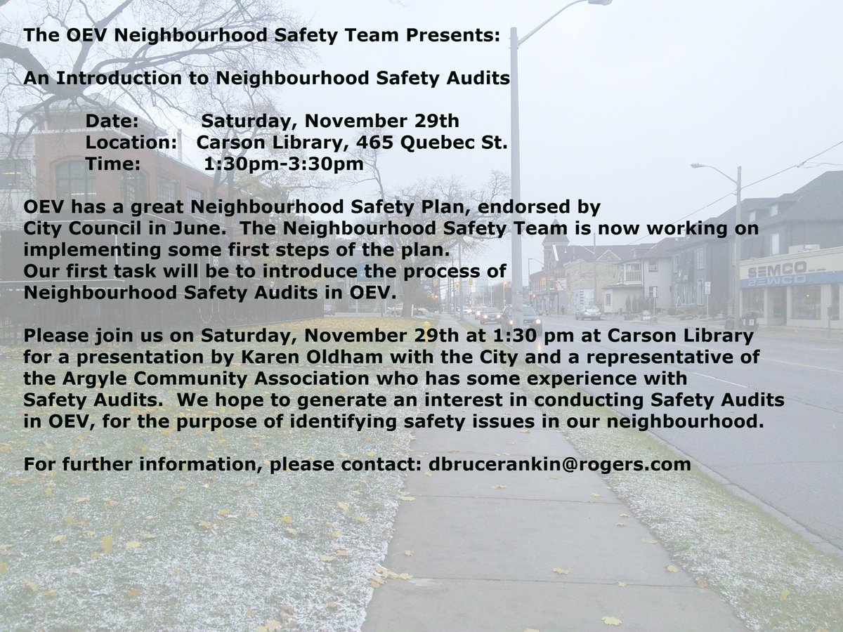 oevsafety's tweet photo. Join us Saturday afternoon and hear about safety audits! #LdnOnt #OEVldn 
http://t.co/KqtXFmLlvB http://t.co/6jpeKvkvXJ