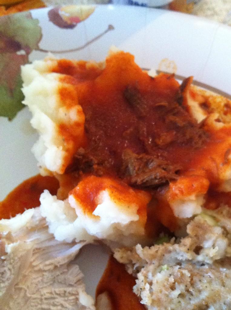 Mashed potatoes with red chile!
#OnlyInNewMexico #ThanksgivingTradition