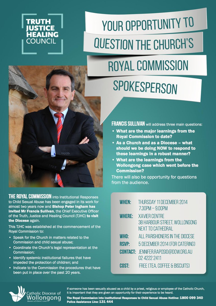 CEOTJHC's tweet photo. Looking forward to visiting St Francis Xavier Cathedral Parish in Wollongong to talk RC &amp; church response. @lccpwoll http://t.co/4VwVtMcDN9