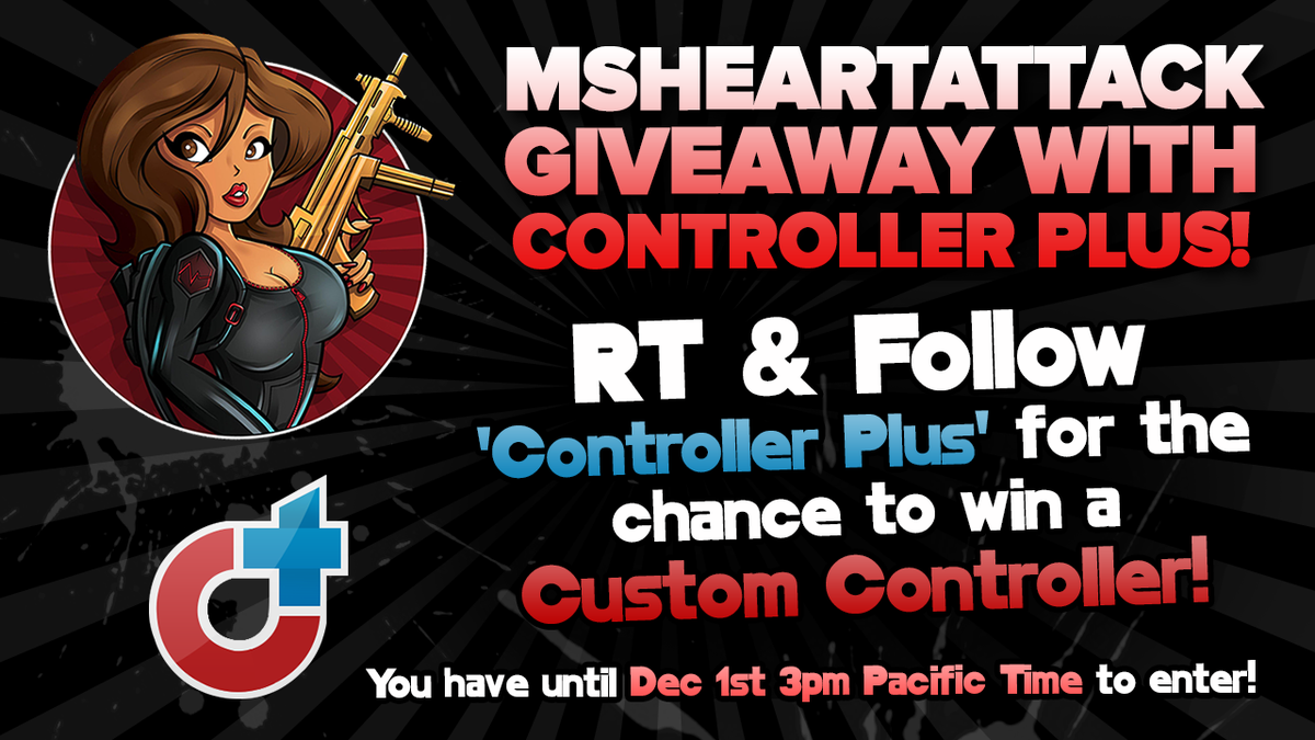 Ms_HeartAttack's tweet image. RT &amp;amp; Follow @OfficialCplus for the chance to WIN a Custom Controller from Controller Plus! #MsHeartAttack700kGiveaway