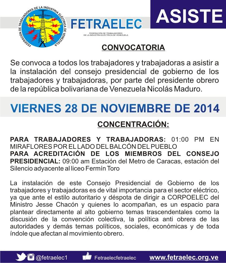 angeldnavas's tweet photo. Convocatoria a todos los trabajadores y trabajadoras del sector electrico http://t.co/bdLeo3KnfP