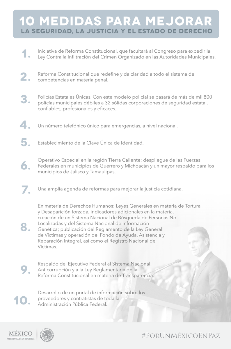 Los invito a conocer las 10 medidas presentadas hoy para fortalecer el Estado de Derecho bit.ly/1Fw7vCG