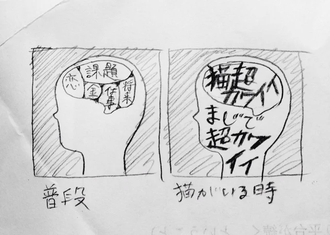 猫が近くにいる時といない時の人間の脳 