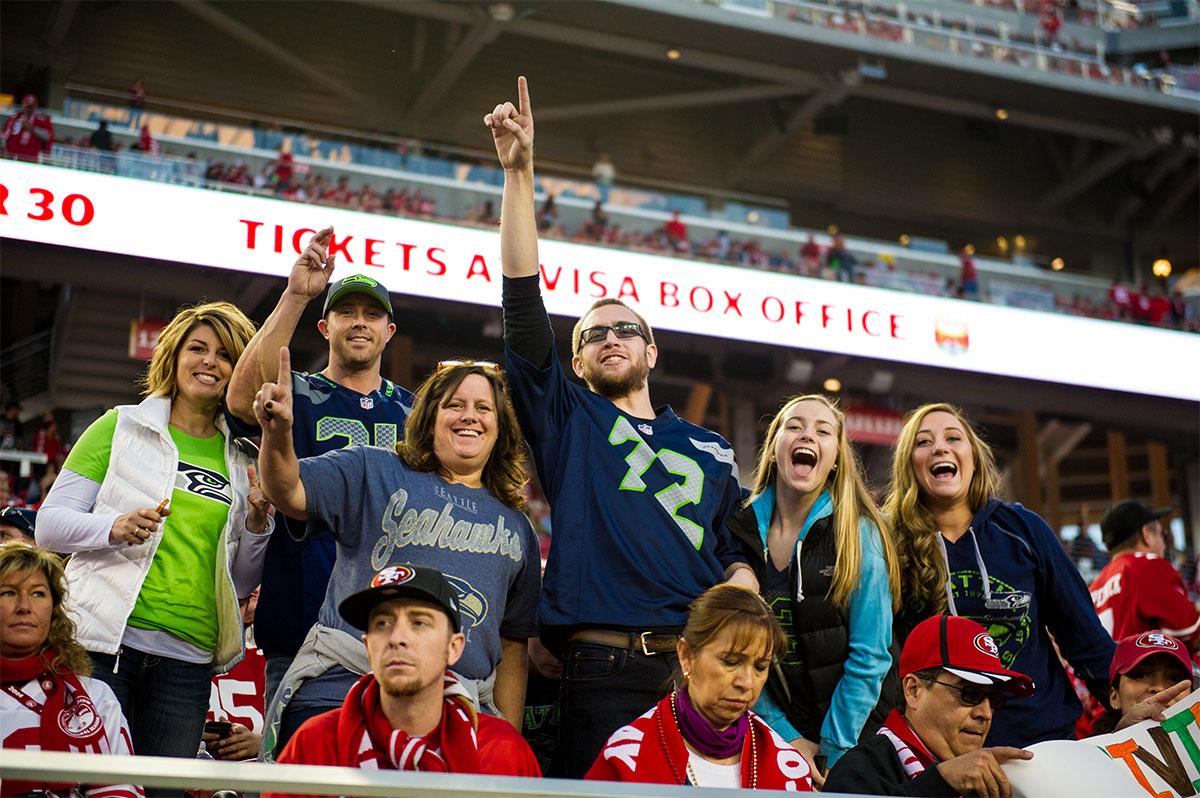 Seahawks's tweet photo. Turn to @SNFonNBC! That could be your cousin on the TV. #Thanksgiving #SEAvsSF http://t.co/NpMKqvyZe0