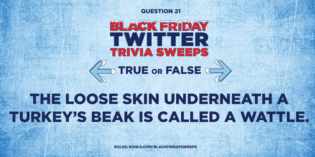 Kohls's tweet image. Reply with T or F and both #BlackFriday and #KohlsSweeps for a chance to win a $500 gift card!