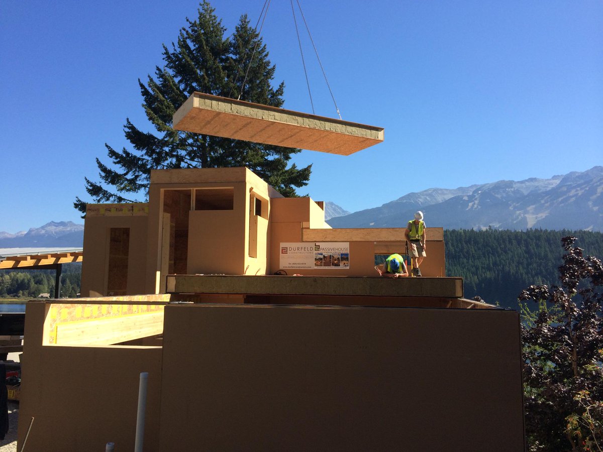 BCPassiveHouse's tweet photo. #TBT To Sept set-up for PH in Whistler, 120 panels installed and out of the weather in 6 days #prefab #passivehouse http://t.co/zWx3W9LbRI