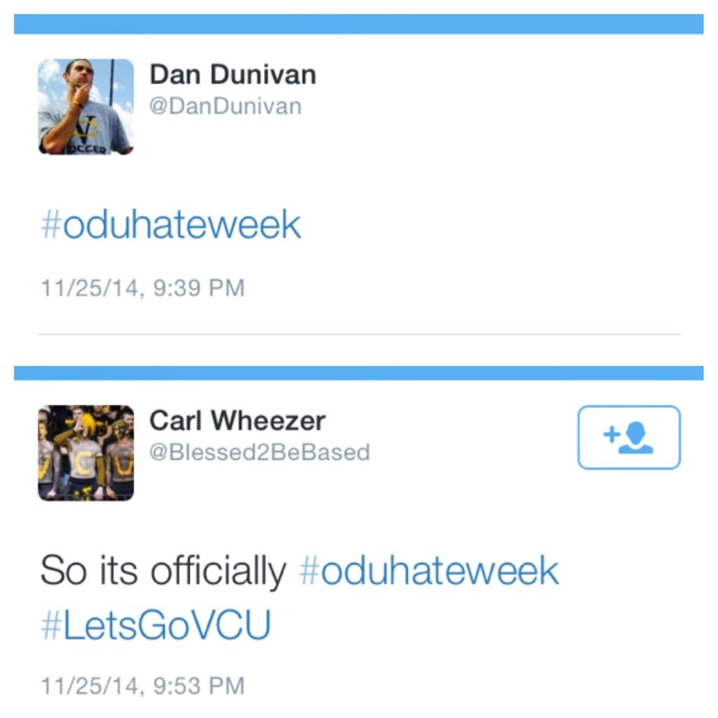DanDunivan's tweet photo. “@Blessed2BeBased: Pretty sure I was the first #oduhateweek tweet of the year #rowdy #blessedtobebased #vcu” or nah http://t.co/KBAdvfyfJp