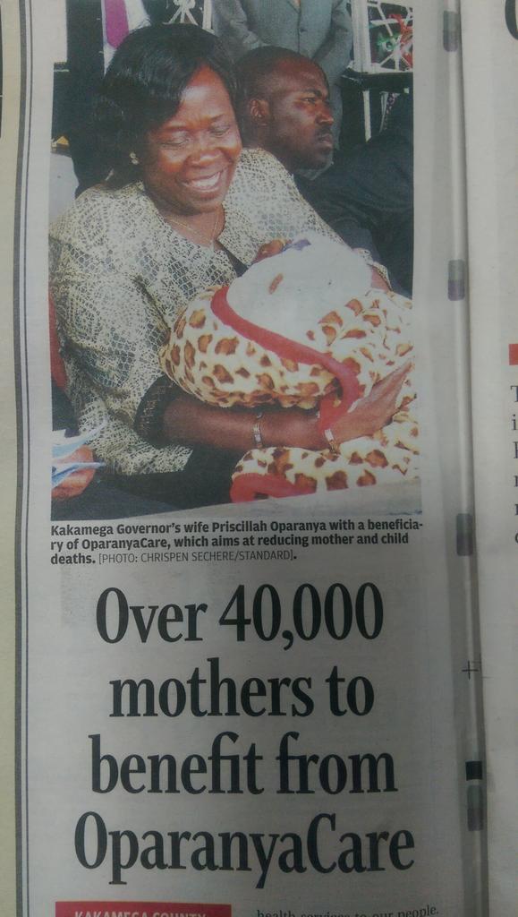 #OparanyaCare 😄 Seriously, tho', Kakamega County, reportedly, has the country's highest mother-child mortality rate