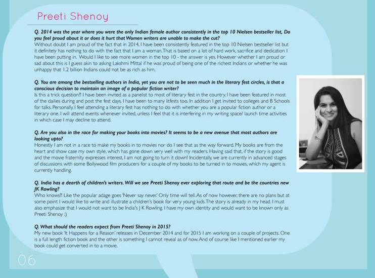 MisbuStores's tweet photo. She continues to mesmerize us. Our best bestseller @preetishenoy is featured in #landmarker Dec issue, #Happyreading http://t.co/OPC2lHk1AW