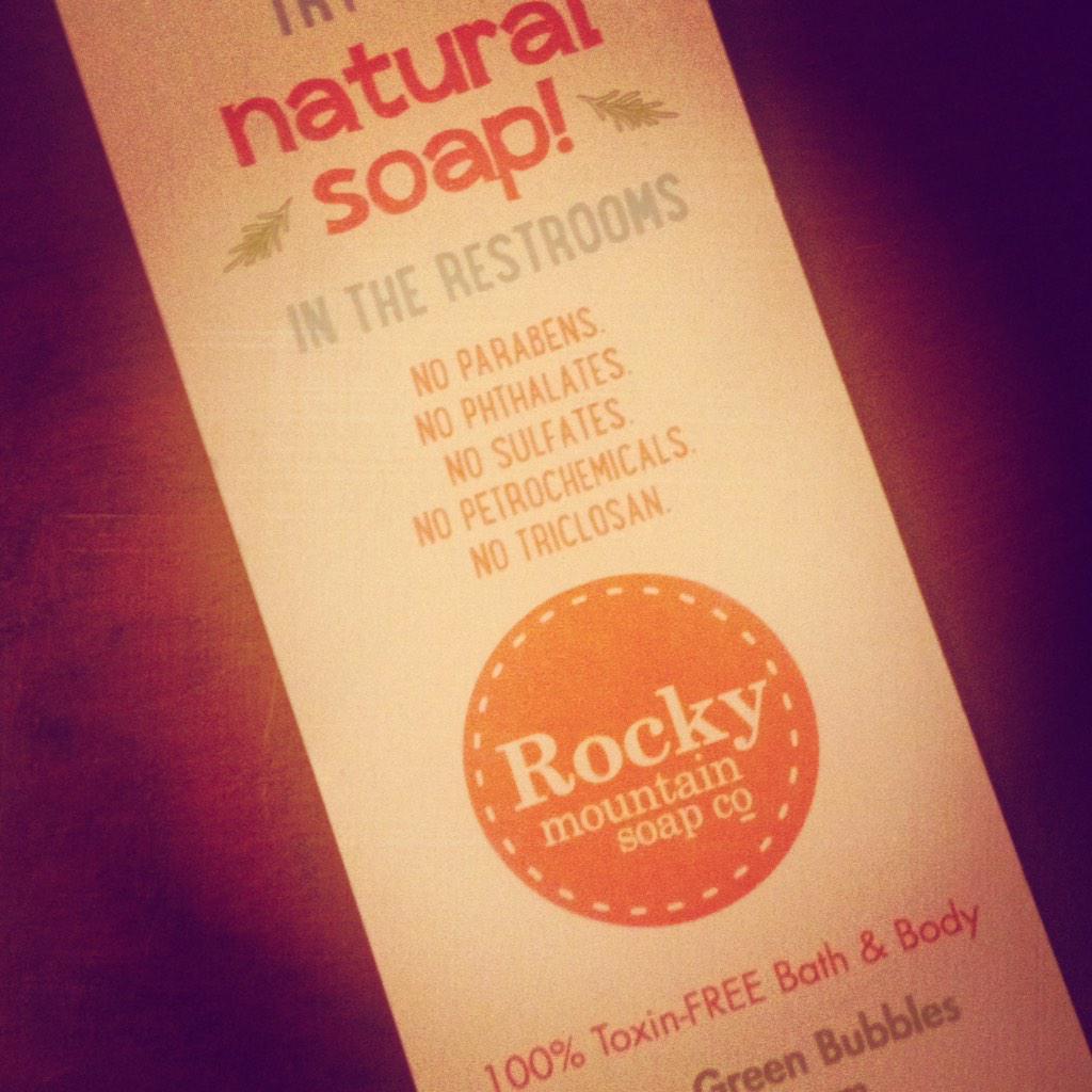 ckjnewberry's tweet photo. Way to go @TheOuisi for having @RockyMtnSoap in the bathrooms! #toxinfree http://t.co/yYIUXRd3v5